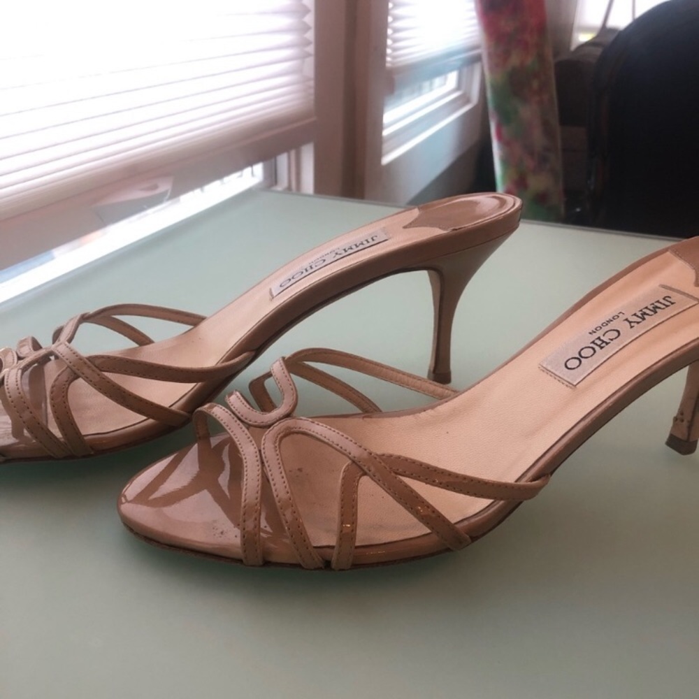 🔥🔥Jimmy Choo Tan Leather Mule Kitten Heel Sandals🔥🔥 - Picture 4 of 8